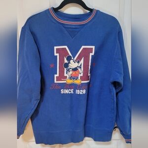 Disney Store Vintage Blue Mickey Mouse Crewneck Sweater Size Small